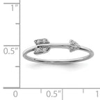 Sterling Silver Rhodium-plated Polished CZ Arrow Ring