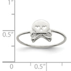 Sterling Silver Polished Skull & Crossbones Ring