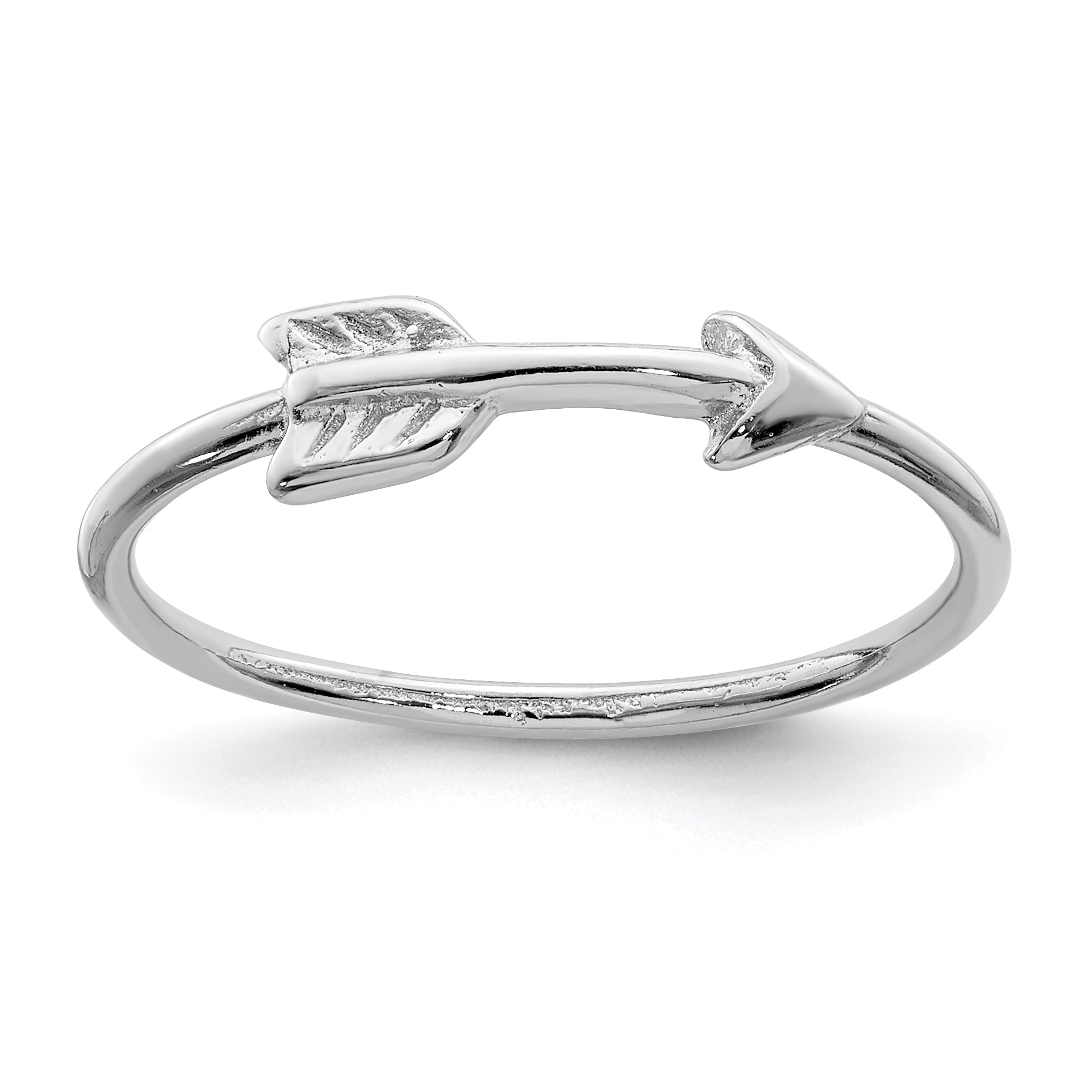 Sterling Silver Rhodium-plated Polished Arrow Ring Main image