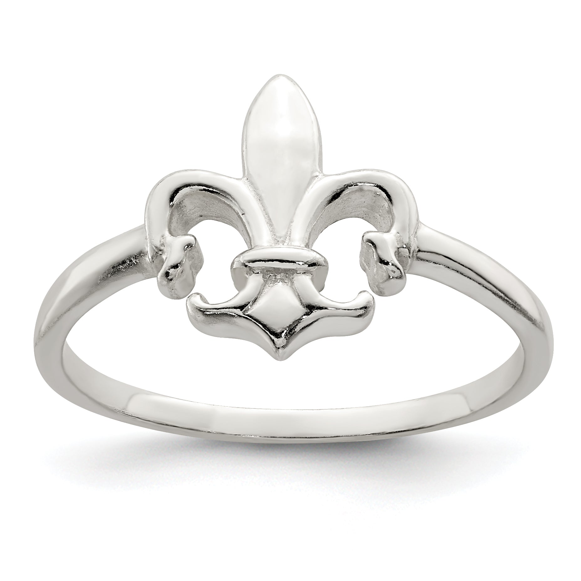 Sterling Silver Polished Fleur De Lis Ring Main image