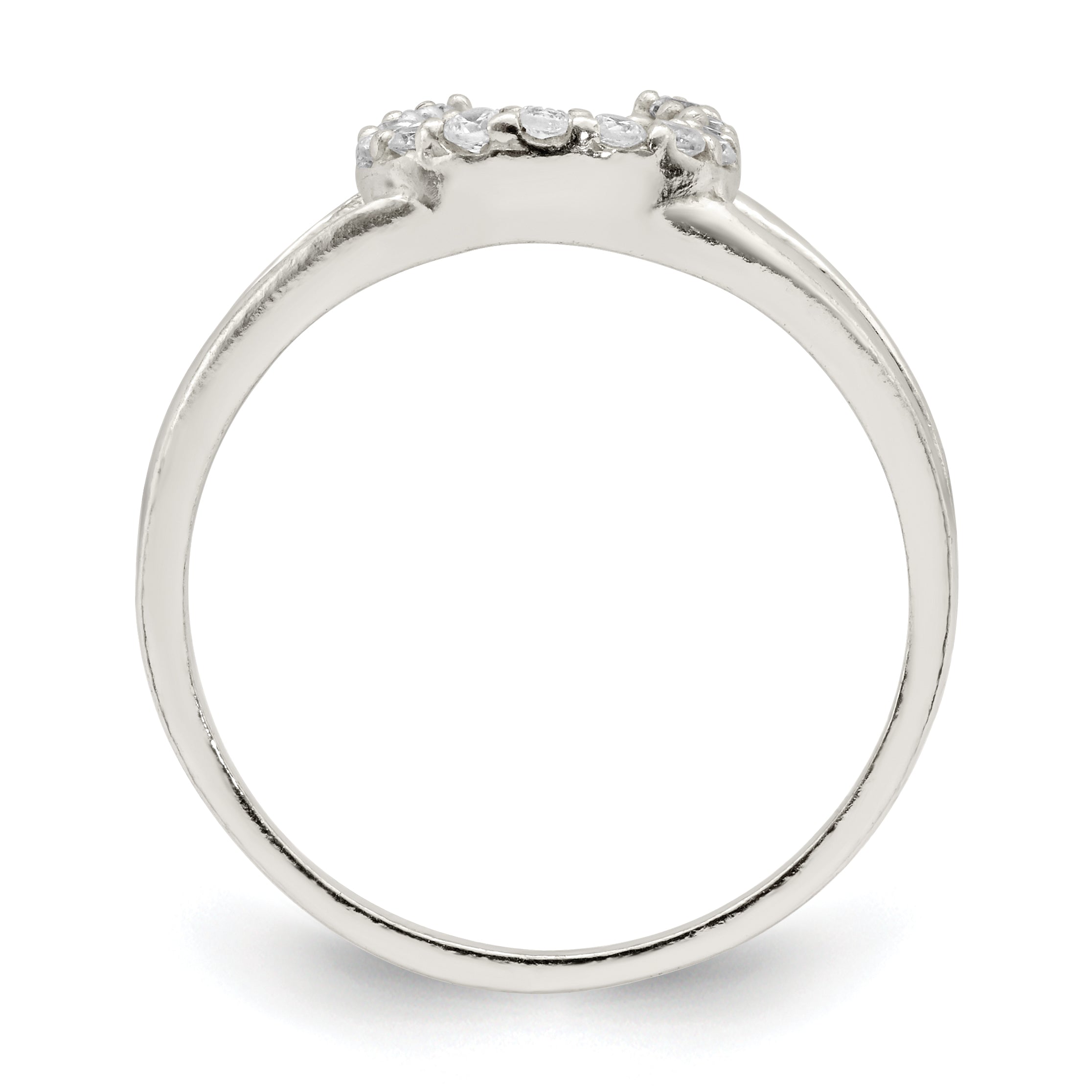 Sterling Silver Polished CZ Horseshoe Ring Secondary image