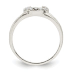 Sterling Silver Polished CZ Horseshoe Ring