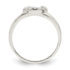 Sterling Silver Polished CZ Horseshoe Ring