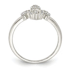 Sterling Silver Polished CZ Fleur De Lis Ring