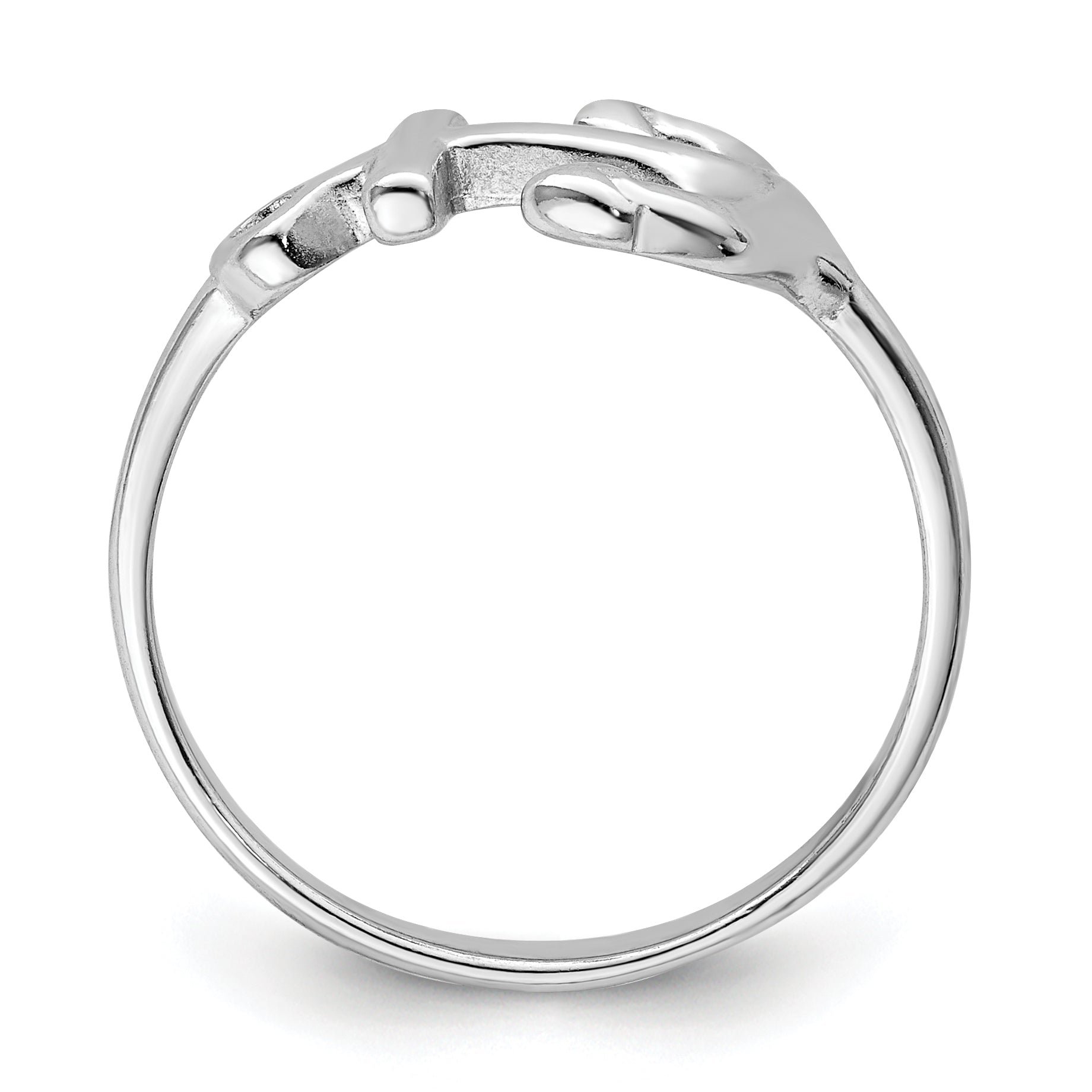 Sterling Silver Rhodium-plated Polished Anchor Ring Secondary image