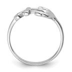 Sterling Silver Rhodium-plated Polished Anchor Ring