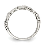 Sterling Silver Polished/Antiqued Flower Ring