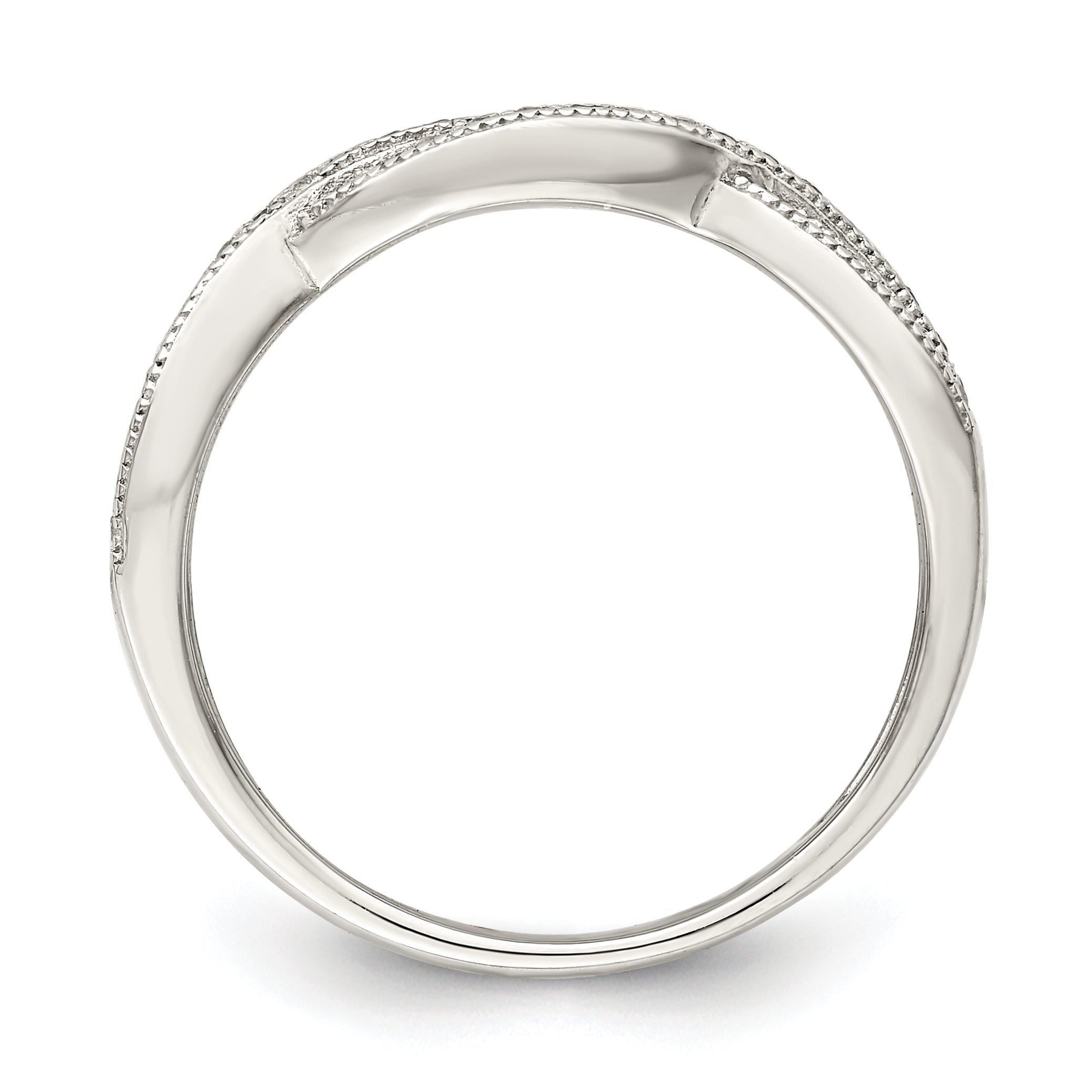 Sterling Silver Rhodium-plated CZ Ring Secondary image
