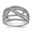 Sterling Silver Rhodium-plated CZ Micro pav‚ Ring