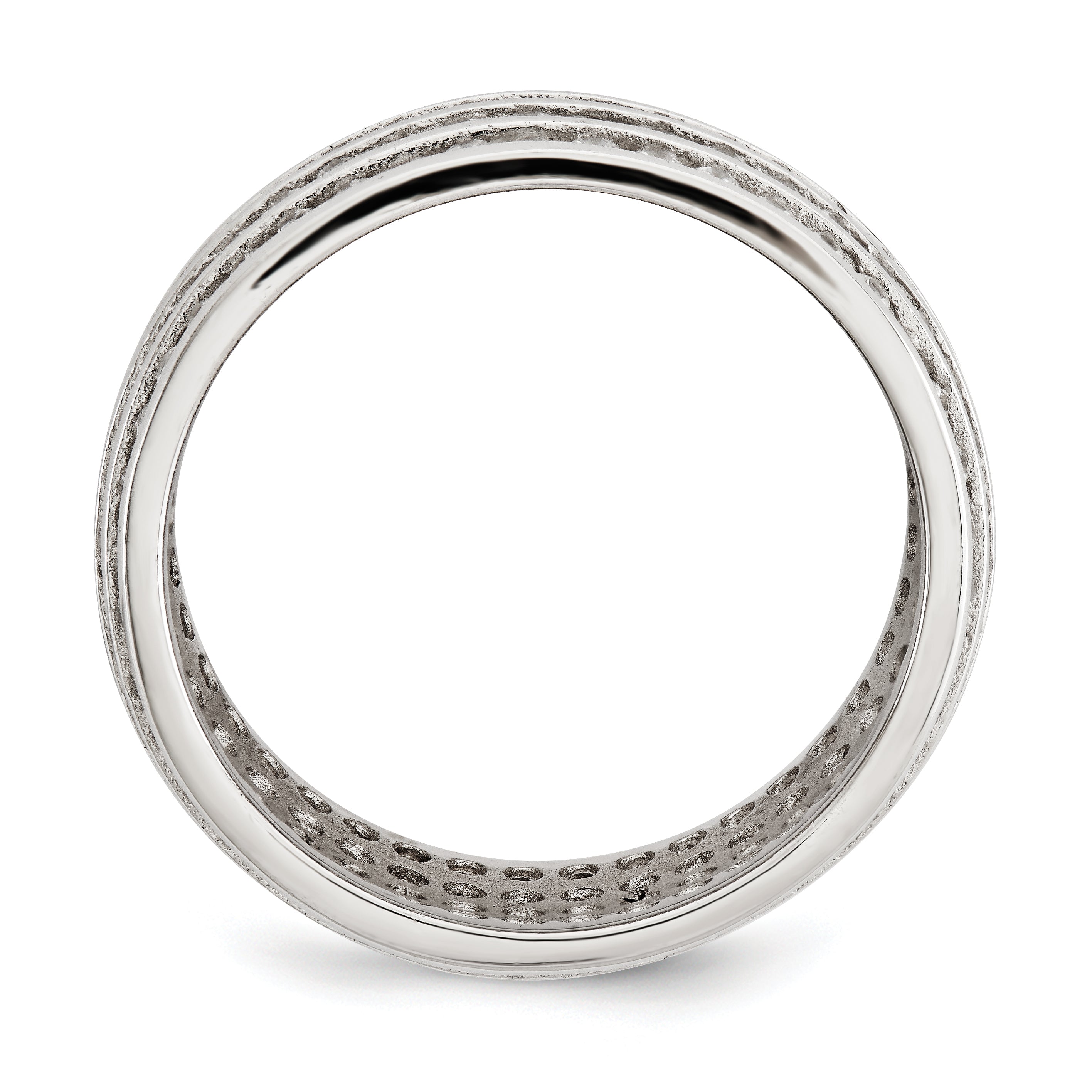 Sterling Silver Rhodium-plated 5-row Eternity Ring Secondary image