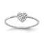 Sterling Silver Rhodium-plated Polished CZ Heart Ring