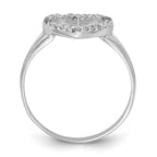 Sterling Silver Rhodium-Plated Polished Cubic Zirconi Heart Ring