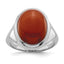 Sterling Silver Rhodium-Plated Red Agate Ring