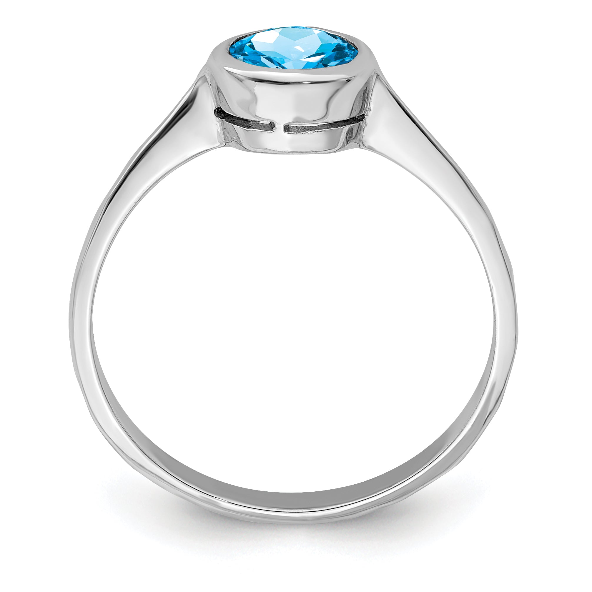 Sterling Silver Rhodium Blue Topaz Ring Secondary image