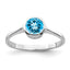 Sterling Silver Rhodium Blue Topaz Ring
