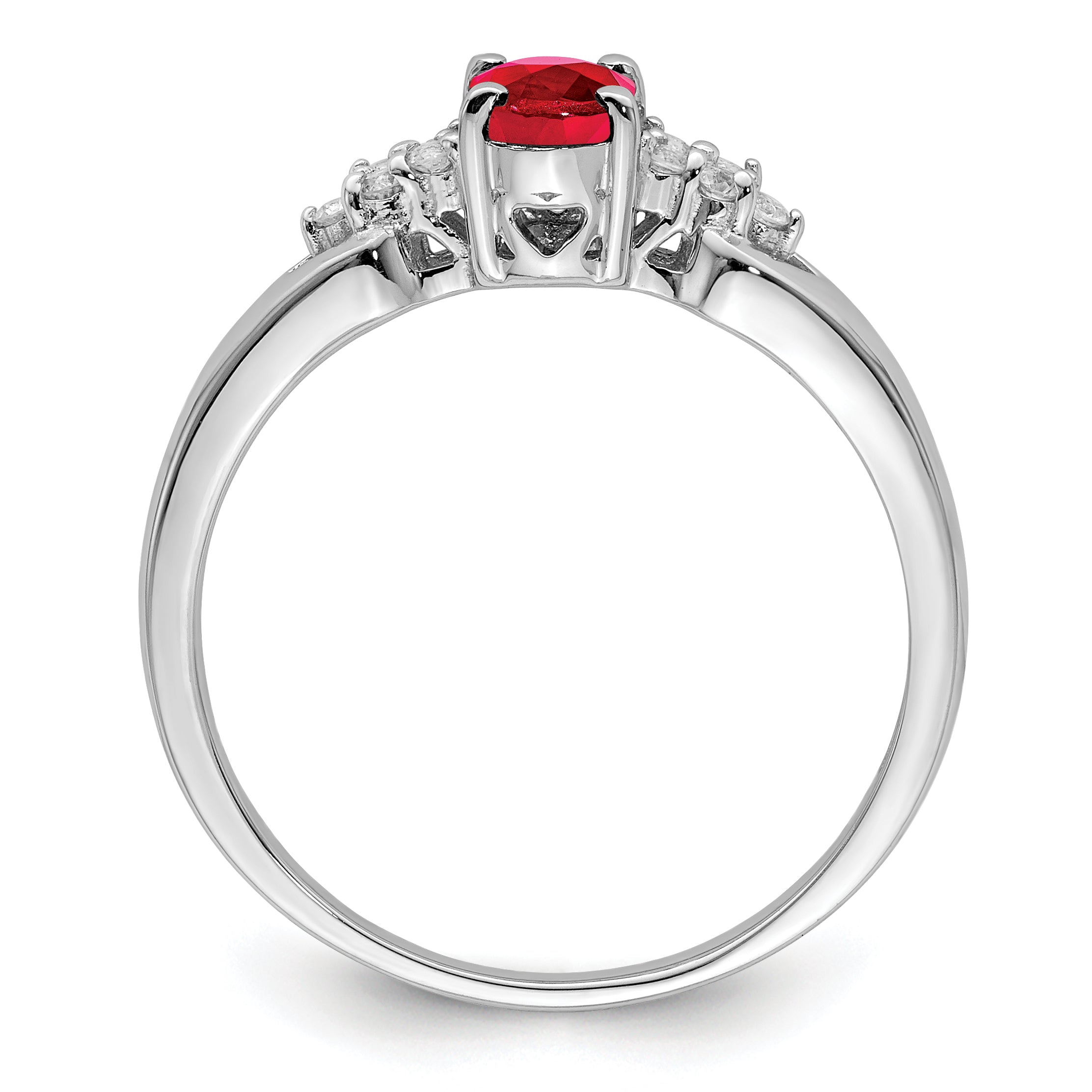 Sterling Silver Rhodium-plated Ruby and White Sapphire Ring Secondary image
