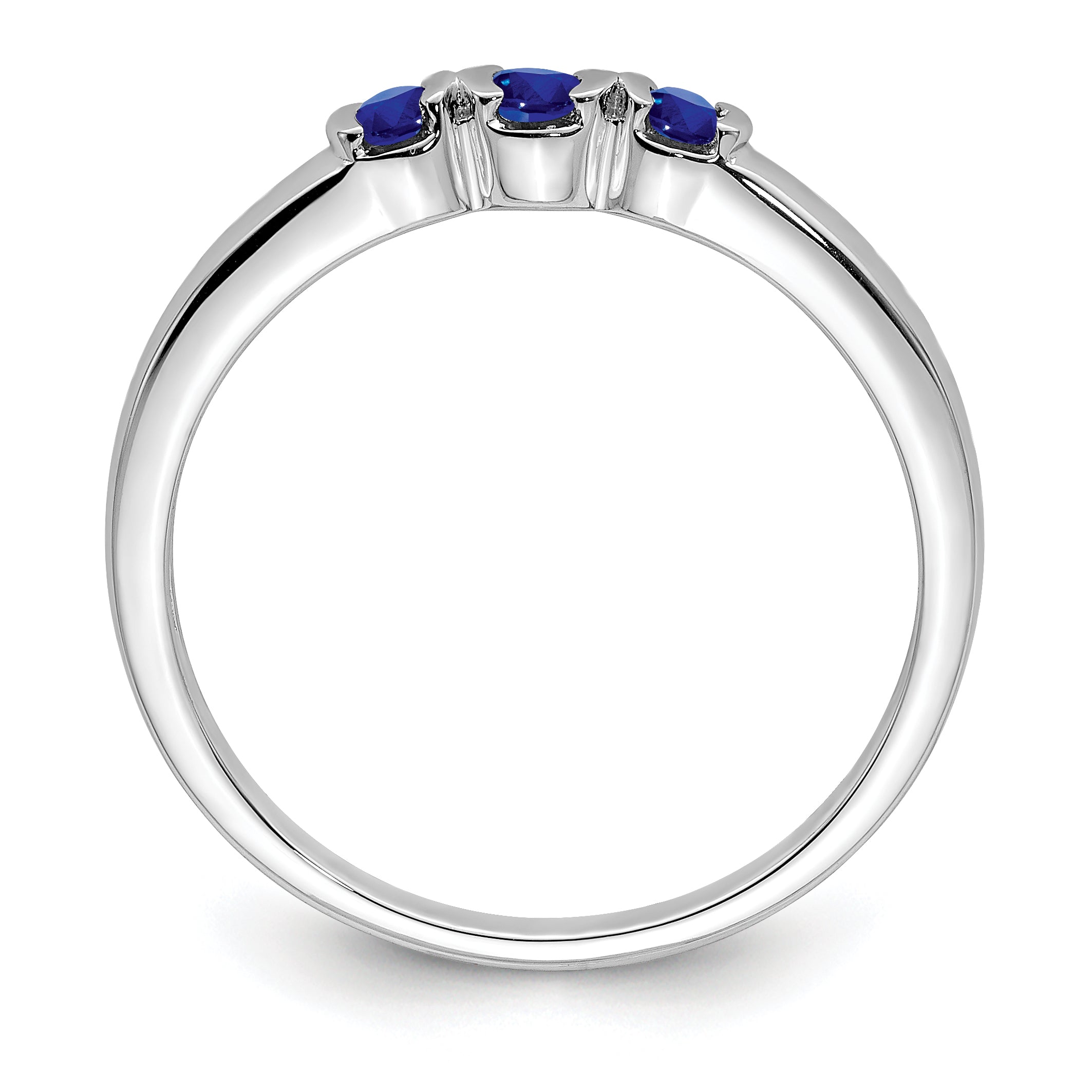 Sterling Silver Rhodium-plated Polished Sapphire Ring Secondary image
