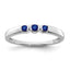Sterling Silver Rhodium-plated Polished Sapphire Ring