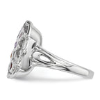 Sterling Silver Rhodium-plated Multi Gemstone Ring