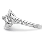 Sterling Silver Rhodium Plated Diamond Double Heart Ring