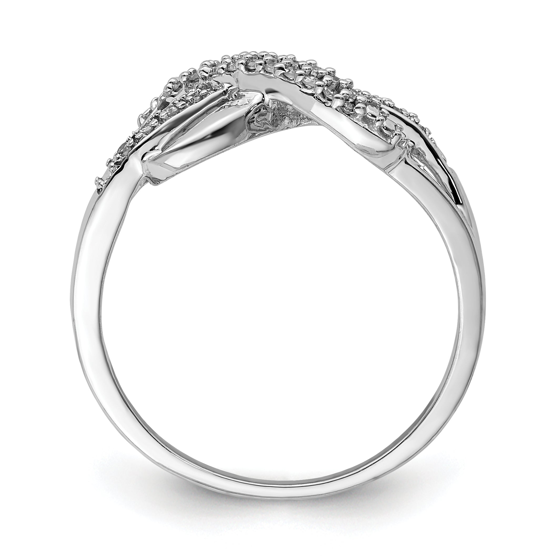 Sterling Silver Rhodium Plated Diamond Infinity Ring Secondary image