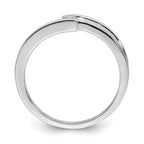 Sterling Silver Rhodium Plated Polished Diamond Ring