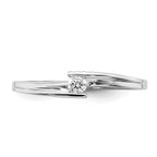 Sterling Silver Rhodium Plated Polished Diamond Ring