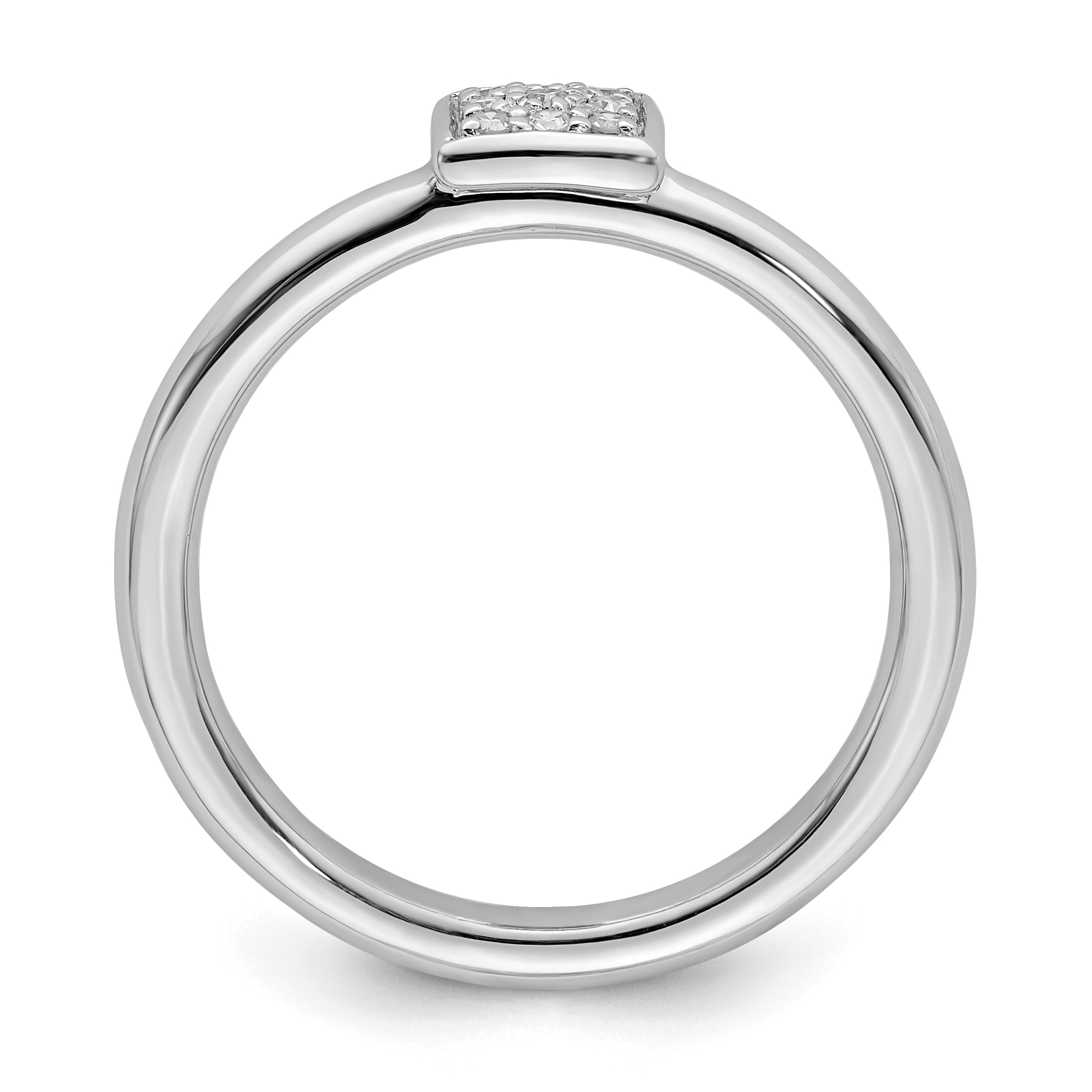 Sterling Silver Rhodium Plated Diamond Ring Secondary image