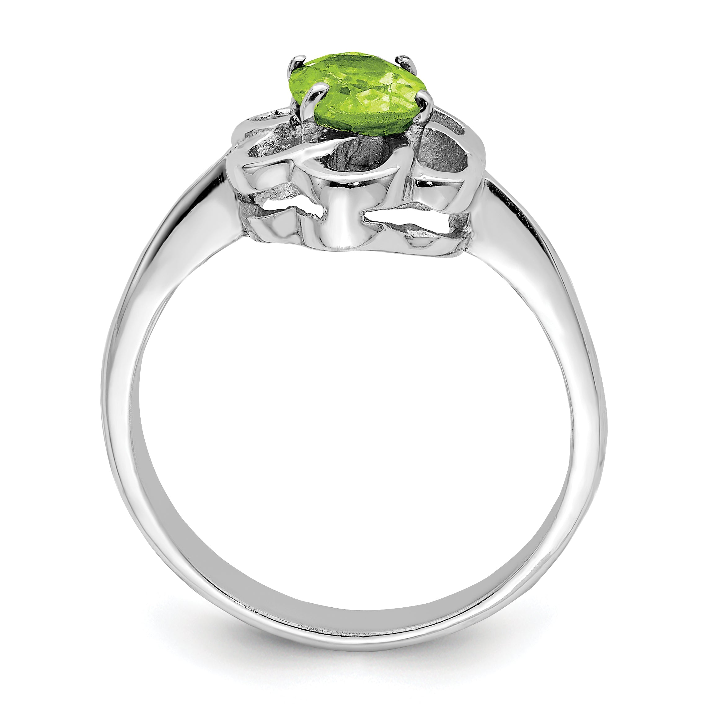 Sterling Silver Rhodium Peridot Ring Secondary image