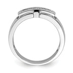Sterling Silver Rhodium Plated Men's Polished Diam. Ring