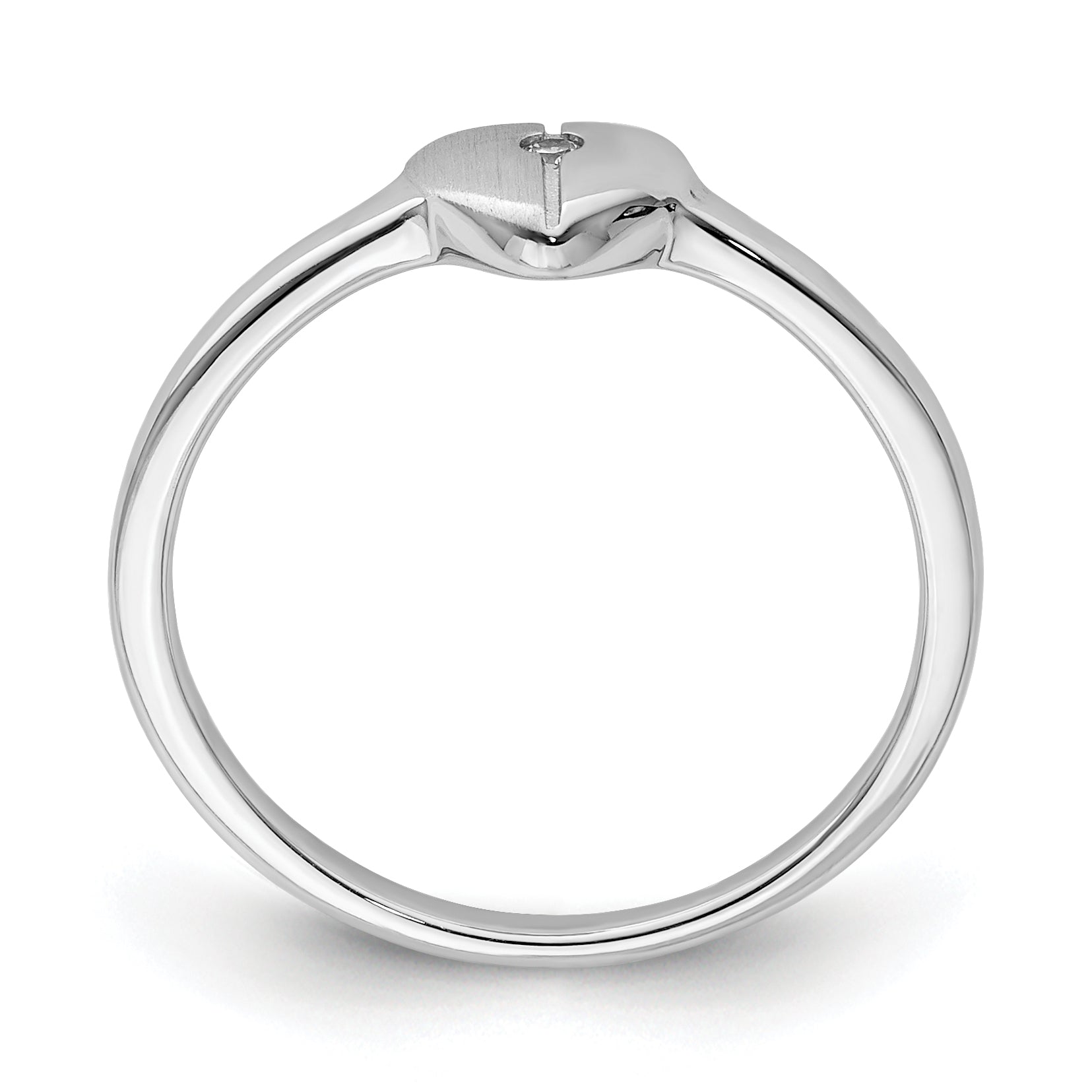 Sterling Silver Polished & Satin CZ Heart Children's Ring Secondary image