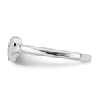 Sterling Silver Rhodium-plated Polished CZ Heart Ring