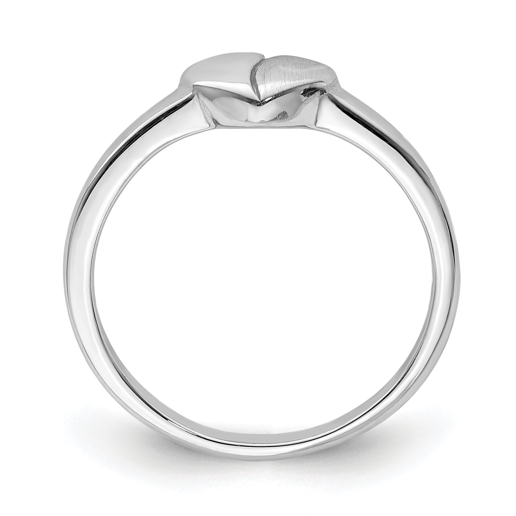 Sterling Silver Polished & Satin Heart Children's Ring Secondary image