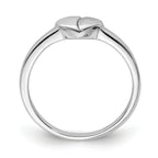 Sterling Silver Rhodium-plated Polished/Satin Heart Ring