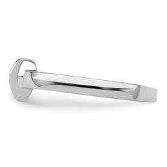Sterling Silver Rhodium-plated Polished/Satin Heart Ring