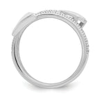 Sterling Silver Rhodium-plated Polished CZ Arrow Ring