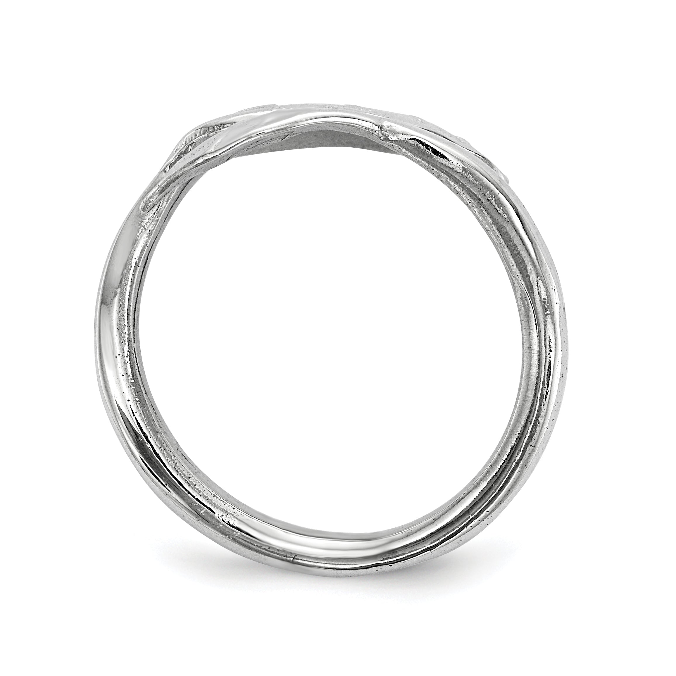 Sterling Silver Rhodium-plated Leaf Ring Secondary image