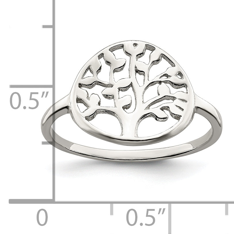 Sterling Silver Polished Tree Ring