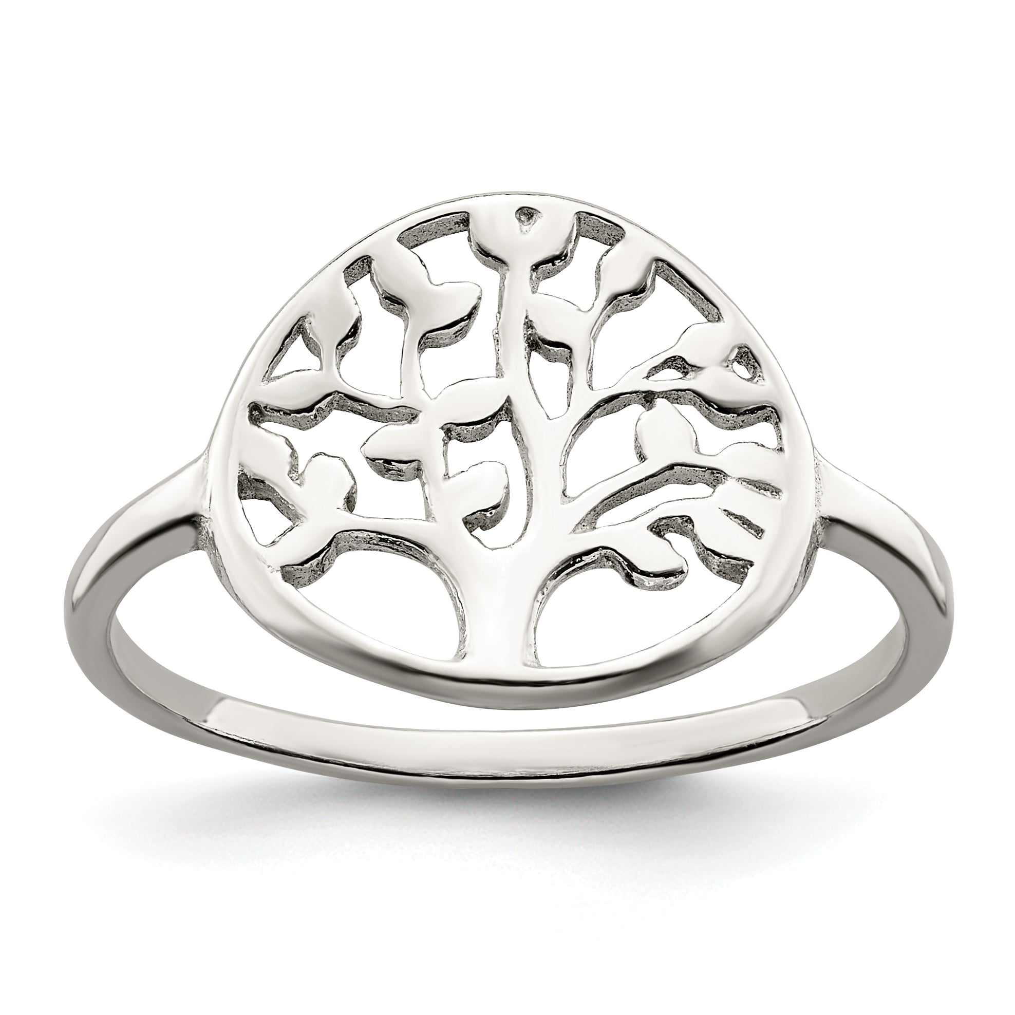 Sterling Silver Polished Tree Ring Main image