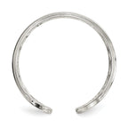 Sterling Silver Polished Twisted Bar Center Adjustable Cuff Ring