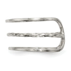 Sterling Silver Polished Twisted Bar Center Adjustable Cuff Ring