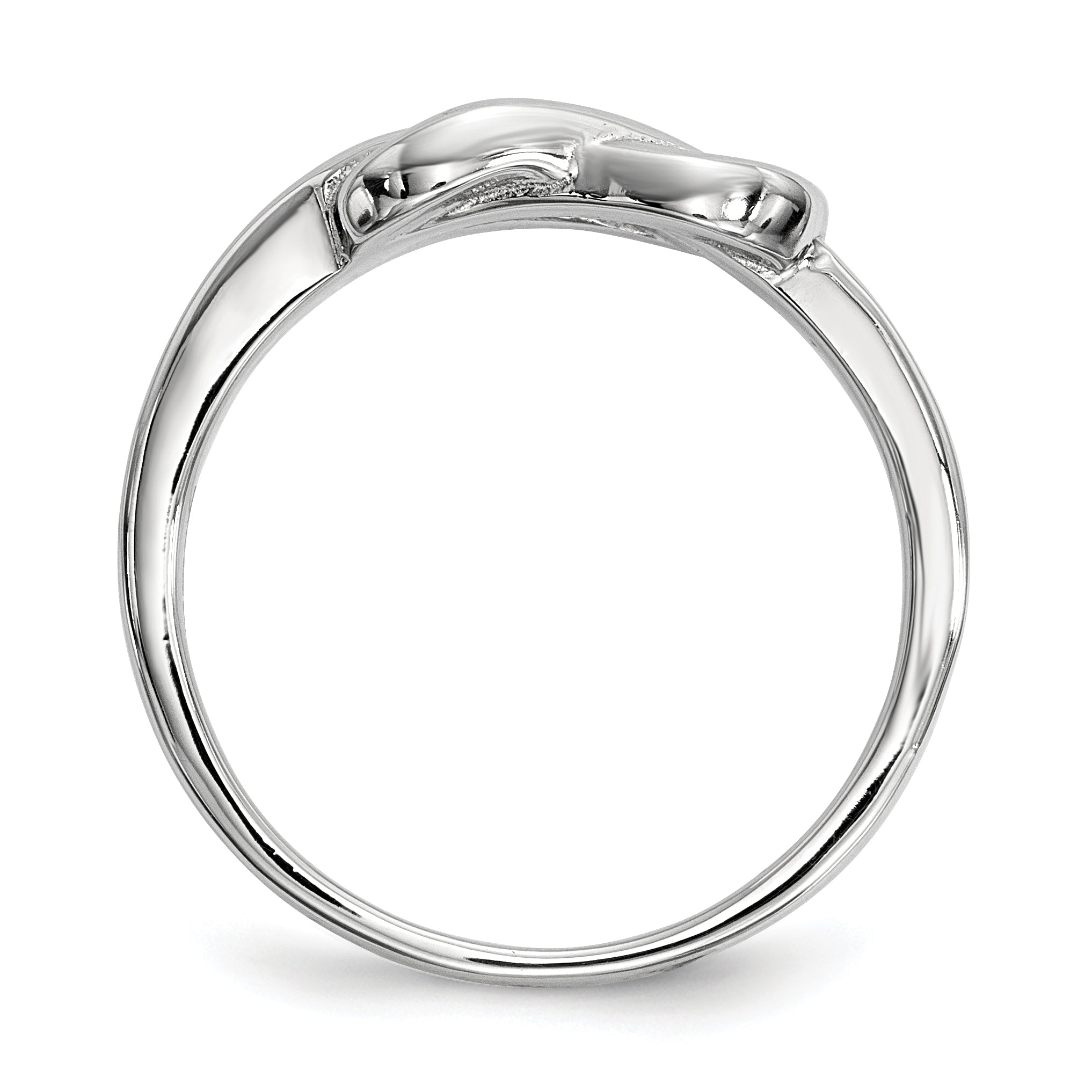 Sterling Silver Rhodium-plated Knot Ring Secondary image