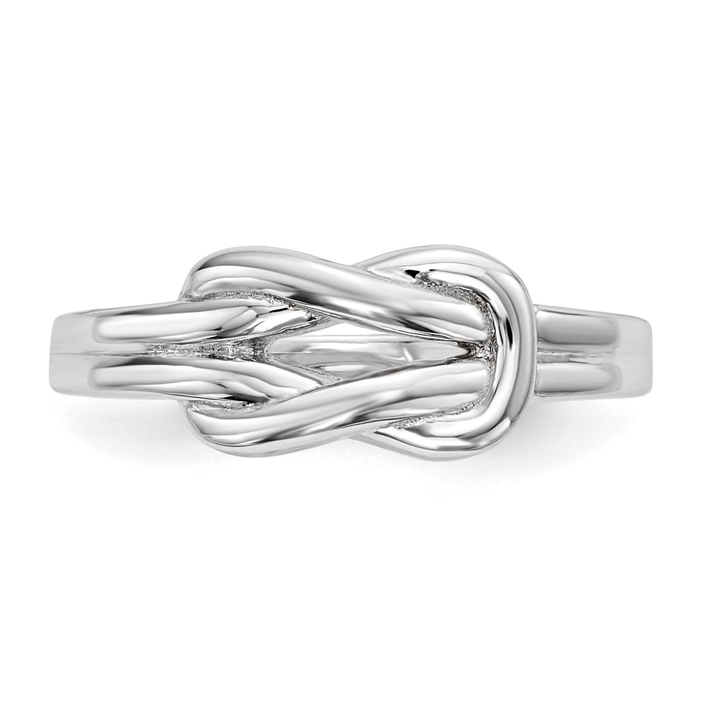 Sterling Silver Rhodium-plated Knot Ring