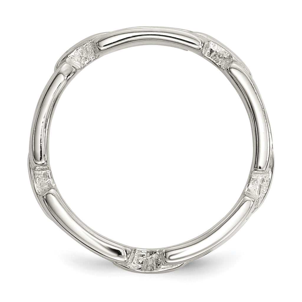 Sterling Silver Polished Fancy Link Ring