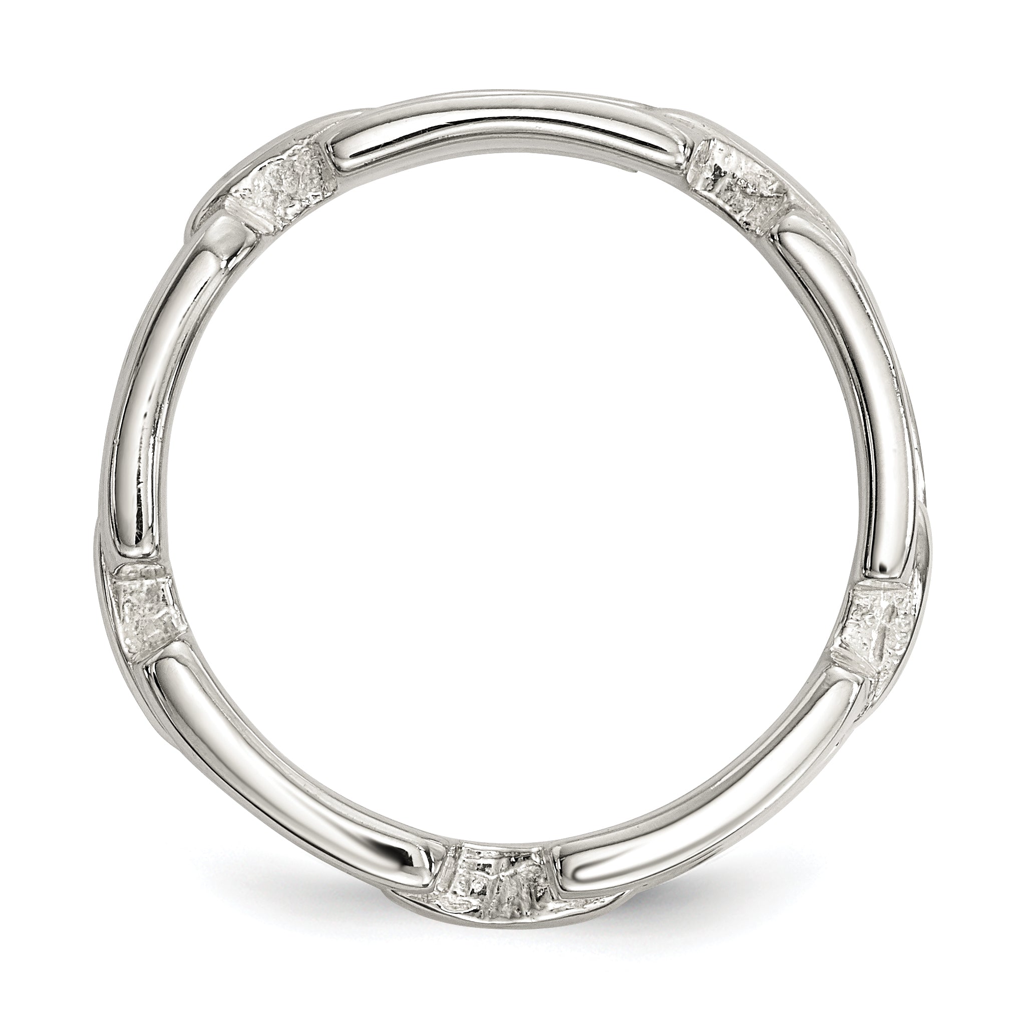 Sterling Silver Polished Fancy Link Ring