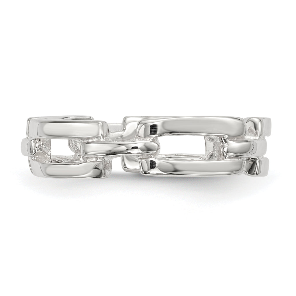 Sterling Silver Polished Fancy Link Ring