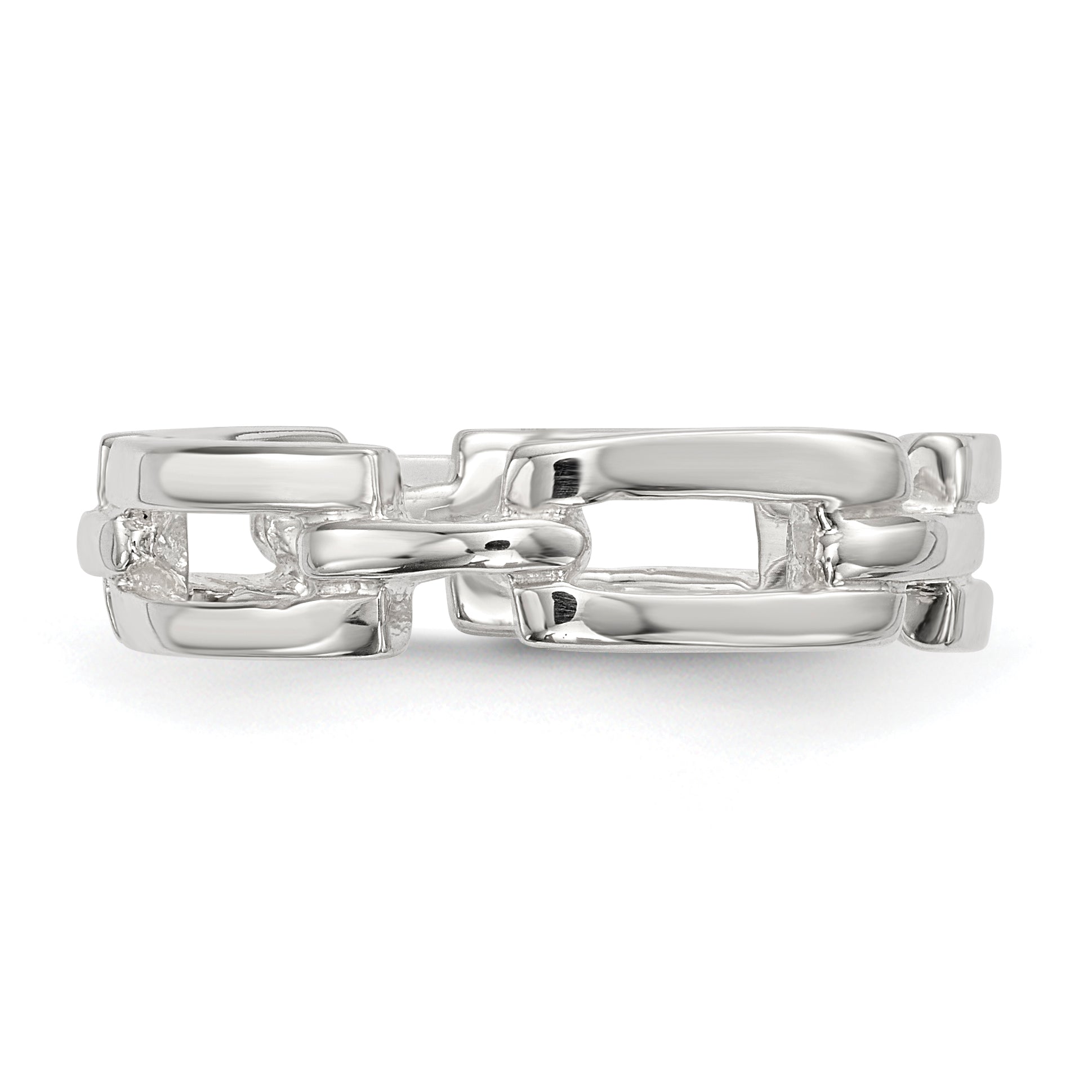 Sterling Silver Polished Fancy Link Ring