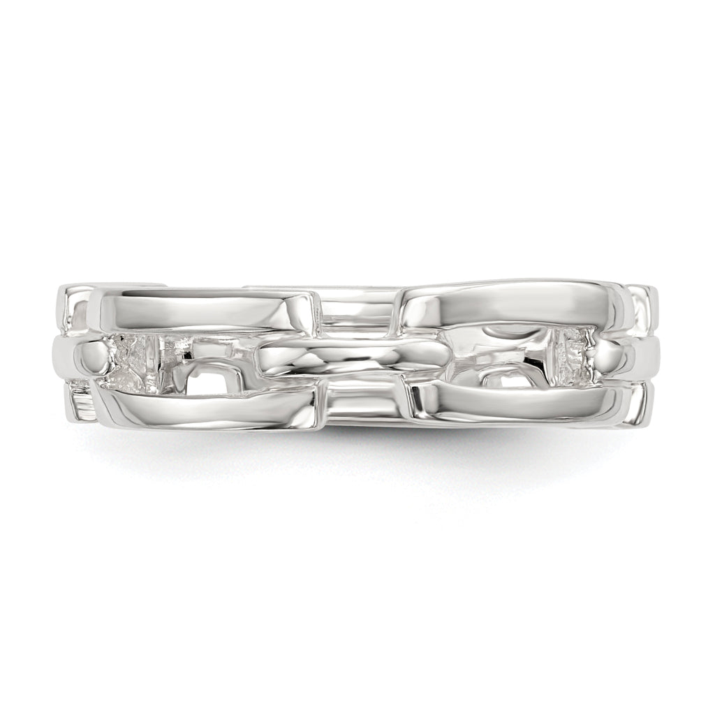 Sterling Silver Polished Fancy Link Ring