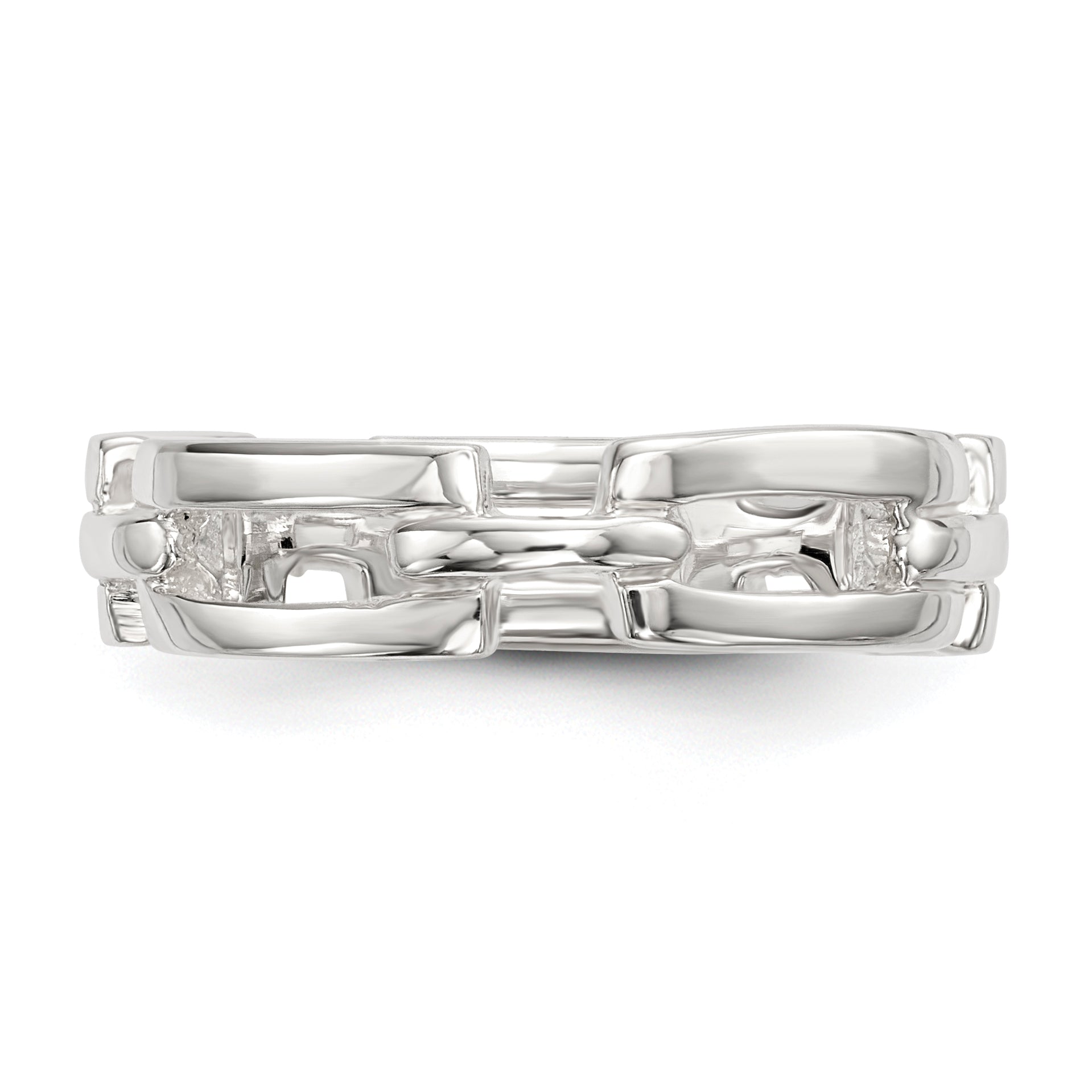 Sterling Silver Polished Fancy Link Ring