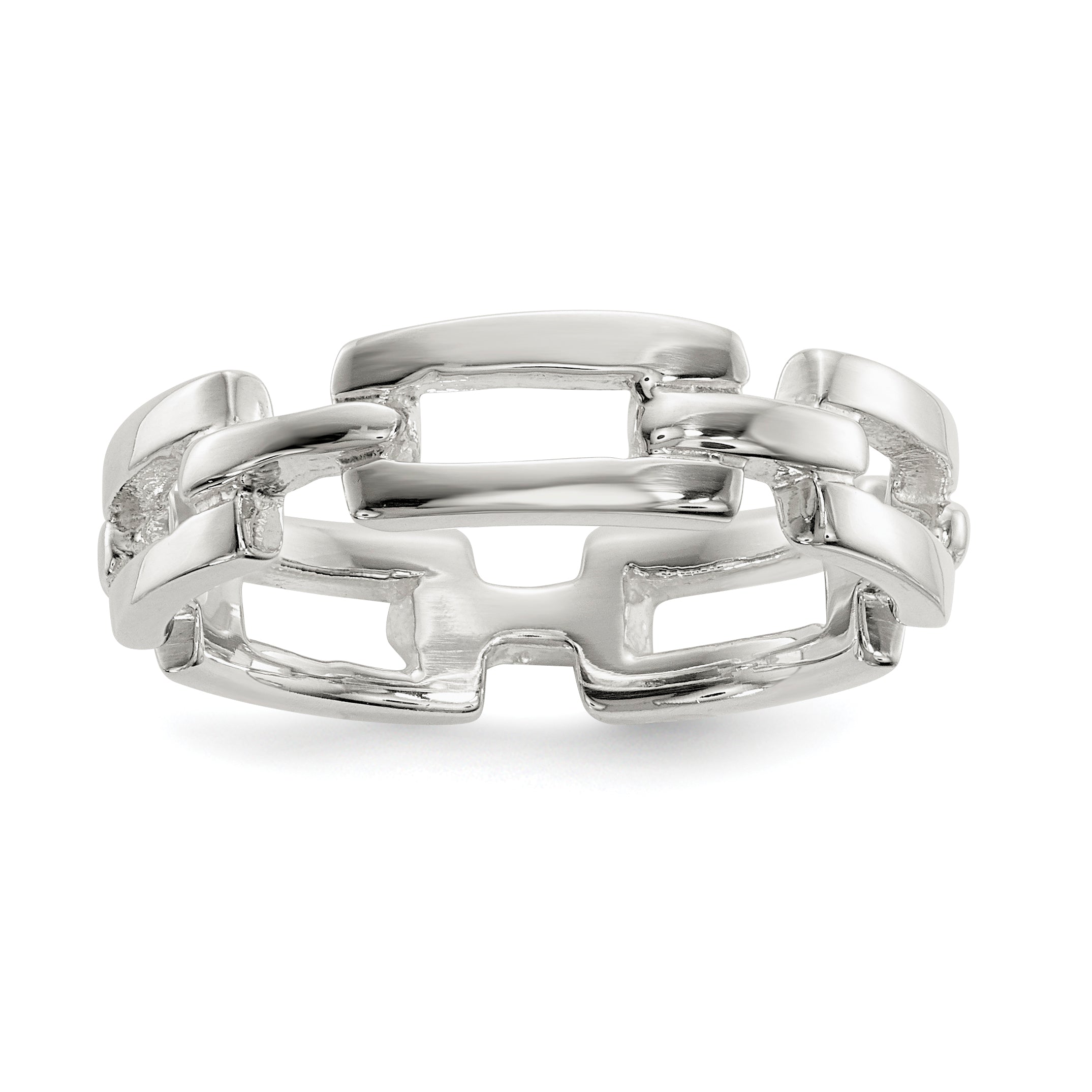Sterling Silver Polished Fancy Link Ring Main image
